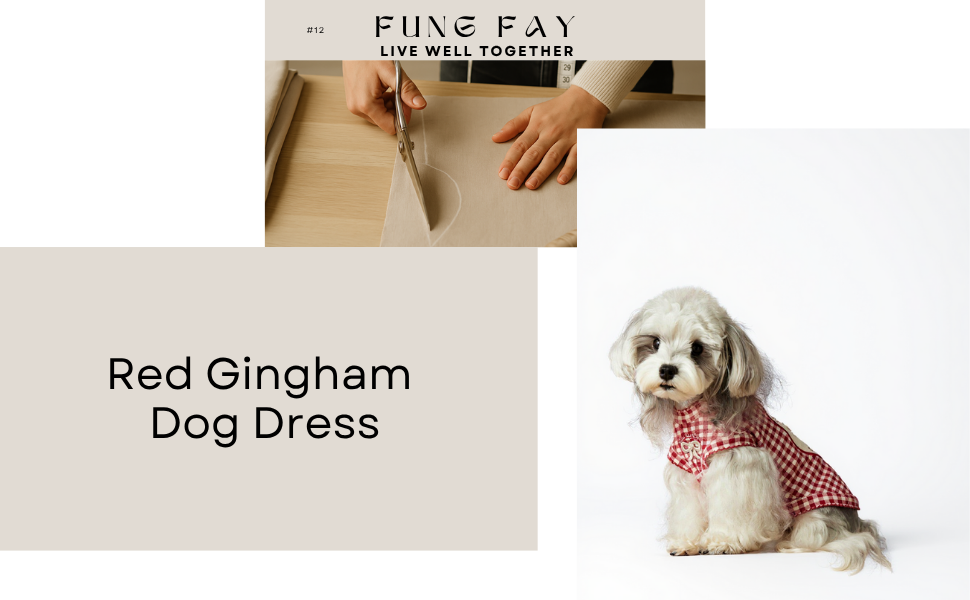 Red Gingham Dog Dress with Bow – Cute Checkered Outfit for Small Dogs