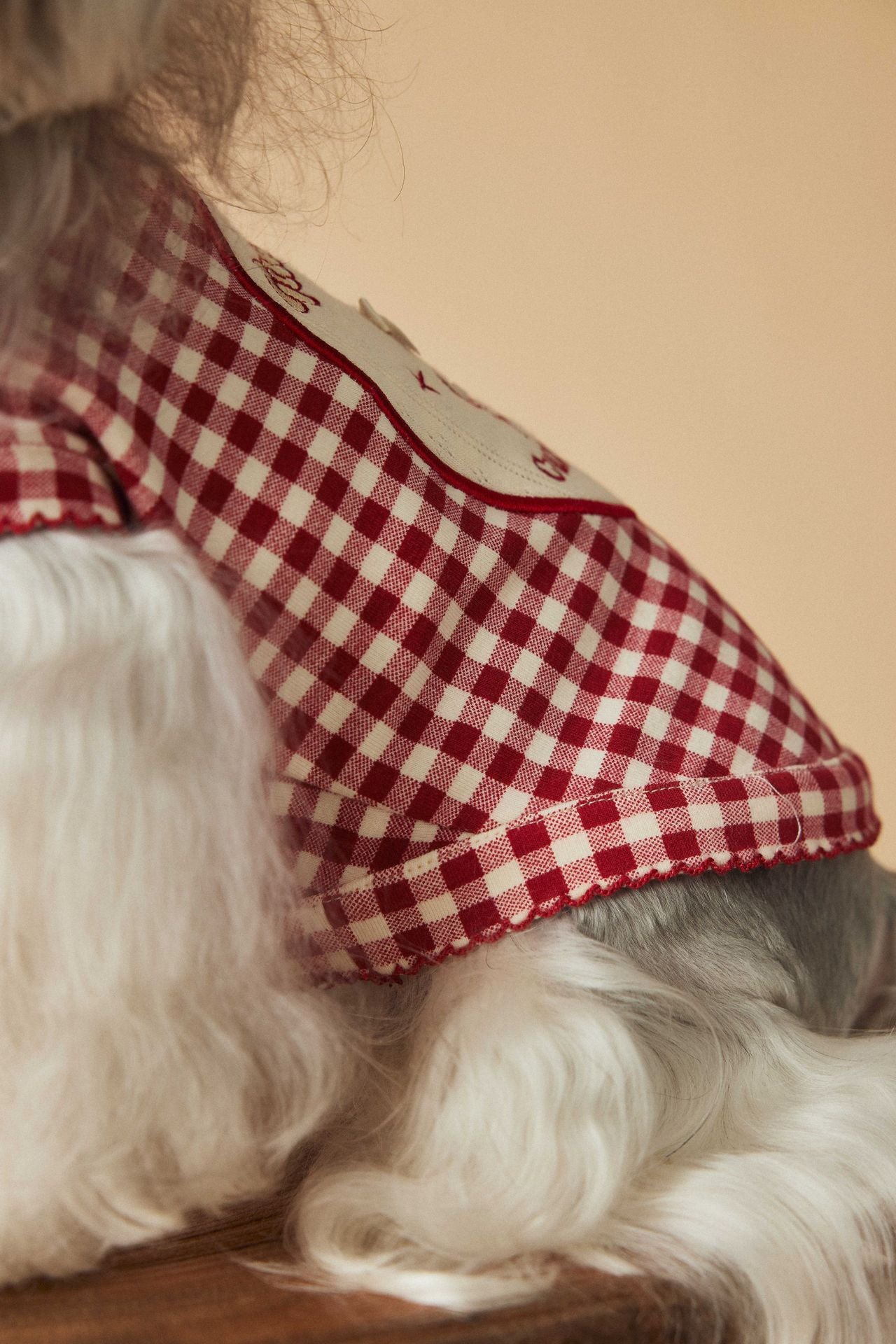 Red Gingham Dog Dress with Bow – Cute Checkered Outfit for Small Dogs