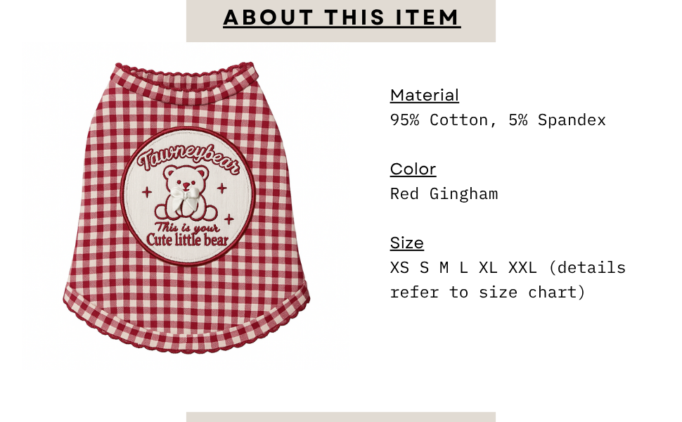 Red Gingham Dog Dress with Bow – Cute Checkered Outfit for Small Dogs
