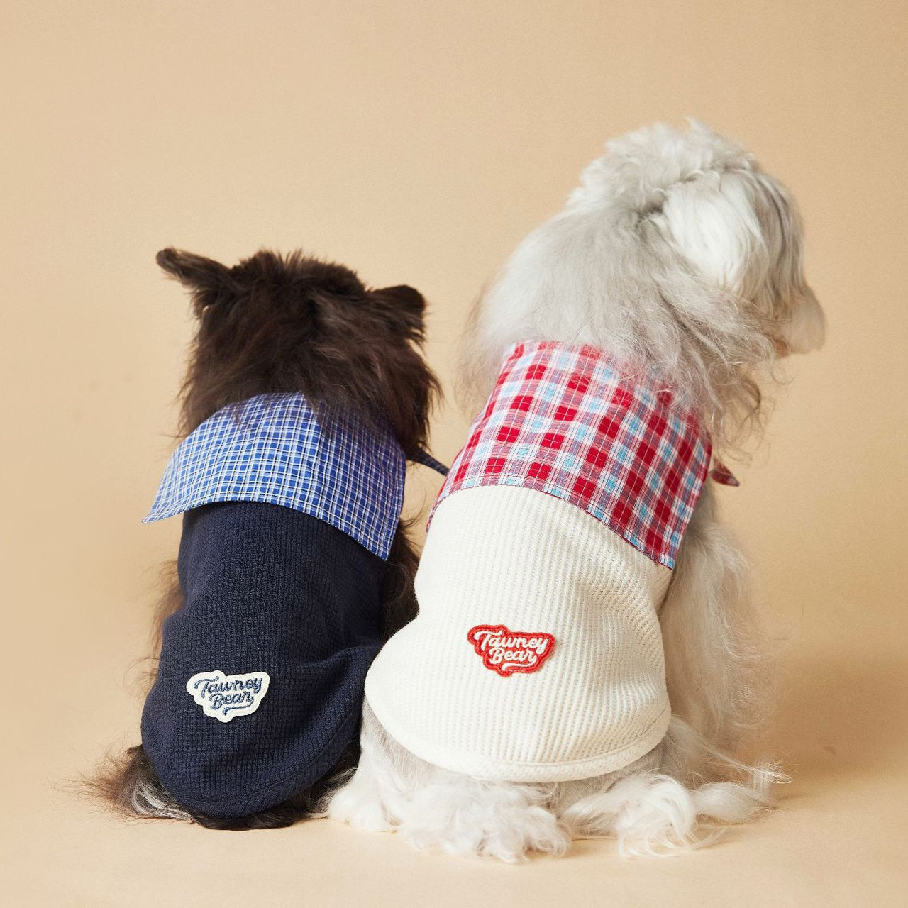 Knitted Dog Clothes with Plaid Sailor Collar – Soft, Breathable & Stretchy Dog T Shirt, Comfy Pet Outfit for Small and Medium Dogs