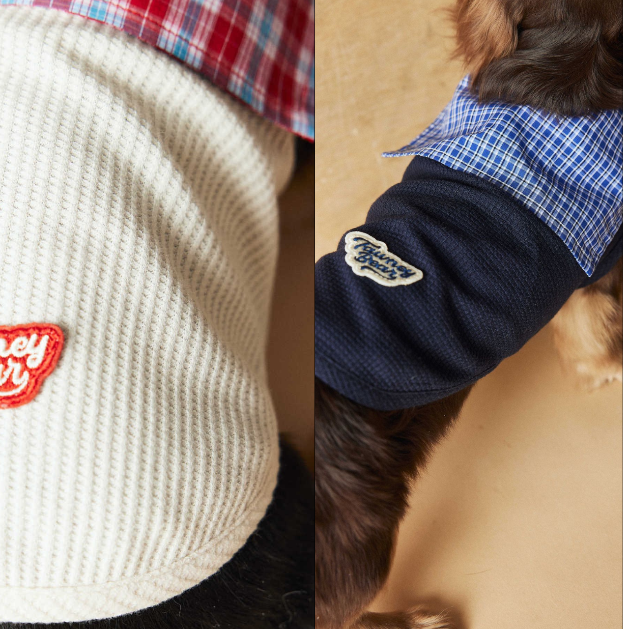 Knitted Dog Clothes with Plaid Sailor Collar – Soft, Breathable & Stretchy Dog T Shirt, Comfy Pet Outfit for Small and Medium Dogs