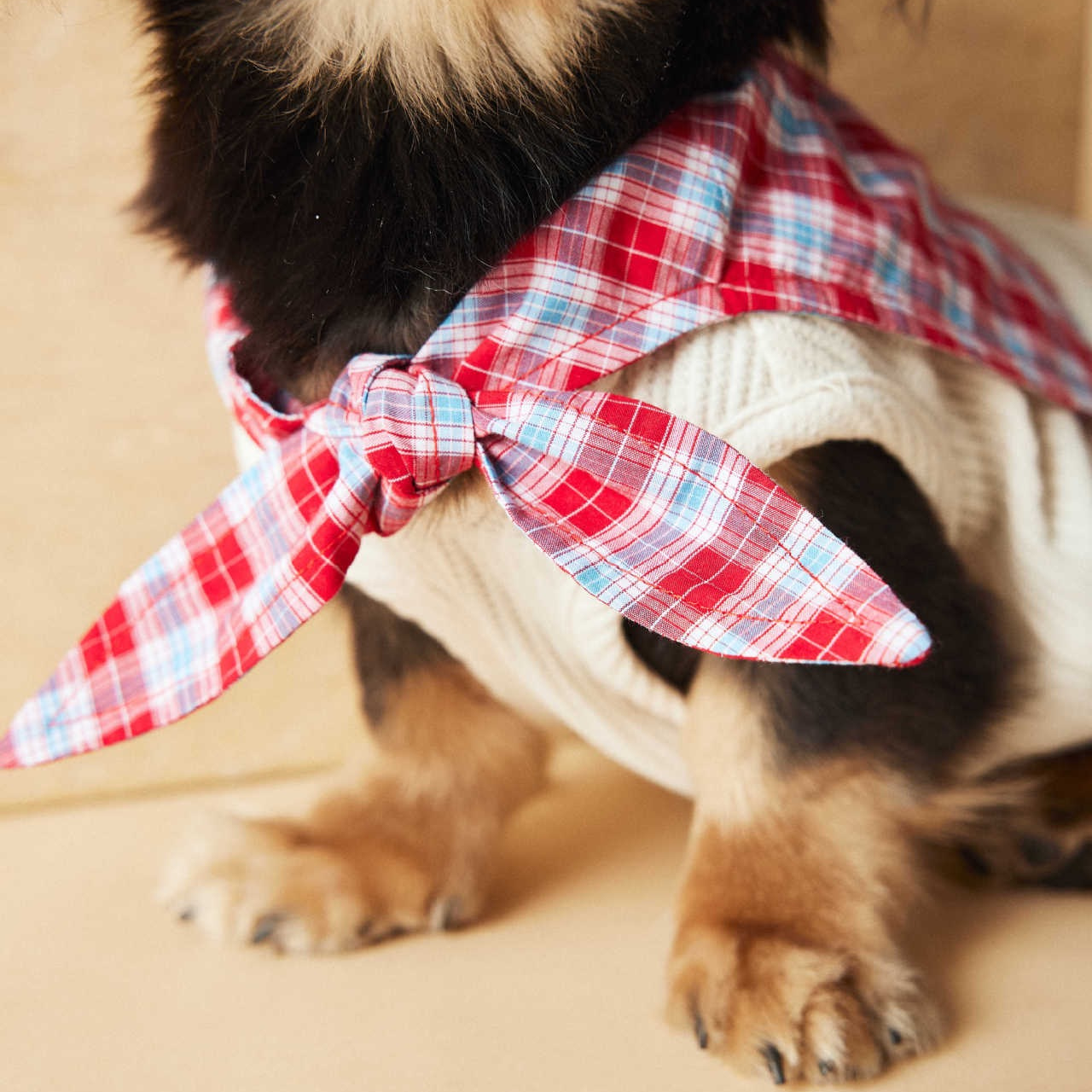 Knitted Dog Clothes with Plaid Sailor Collar – Soft, Breathable & Stretchy Dog T Shirt, Comfy Pet Outfit for Small and Medium Dogs